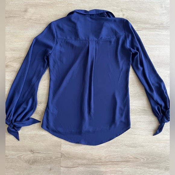 Express the Porto Fino shirt slim fit Blue Blouse Button Up SZ XS - Picture 7 of 7